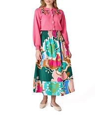 CROSBY by Mollie Burch Marlowe Cotton Poplin Floral Print A-Line Maxi Skirt