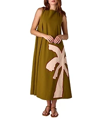 CROSBY by Mollie Burch Owens Palm Tree Shift Maxi Dress