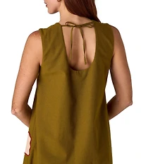 CROSBY by Mollie Burch Owens Palm Tree Shift Maxi Dress