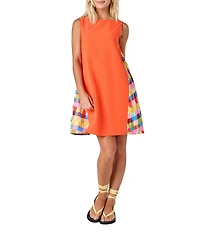 CROSBY by Mollie Burch Pixie Pleated Boat Neck Baby Doll Dress