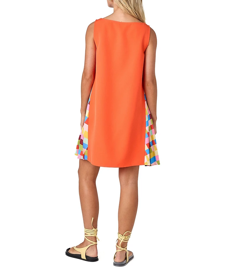 CROSBY by Mollie Burch Pixie Pleated Boat Neck Baby Doll Dress