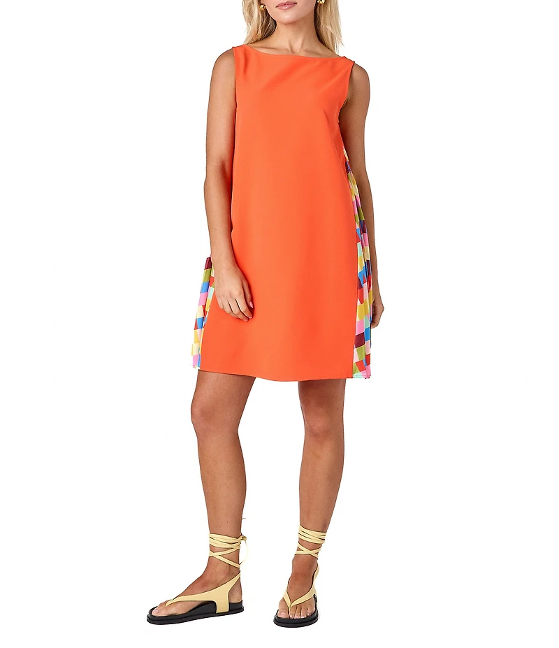 CROSBY by Mollie Burch Pixie Pleated Boat Neck Baby Doll Dress