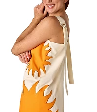 CROSBY by Mollie Burch Warren Sunburst Printed Square Neck Sleeveless Shift Dress