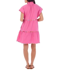 CROSBY by Mollie Burch Whitley Mock Neck Short Flutter Sleeve Dress