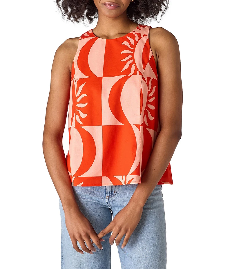 CROSBY by Mollie Burch Wynne Printed Crew Neck Coordinating Racerback Tank