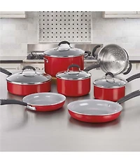 Cuisinart Ceramica XT Nonstick 11-Piece Red Cookware Set