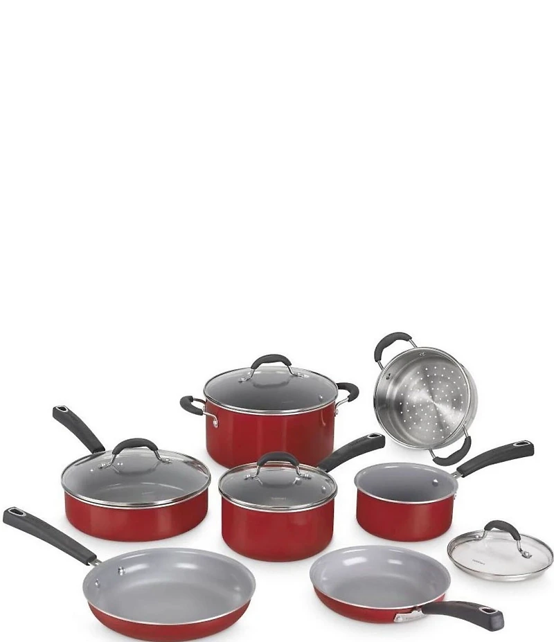 Cuisinart Ceramica XT Nonstick 11-Piece Red Cookware Set