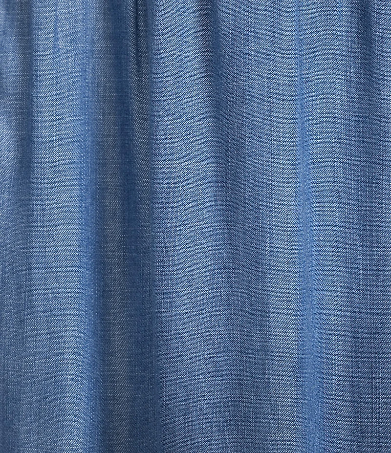 Current Air Chambray Tiered Asymmetric A-Line Midi Skirt