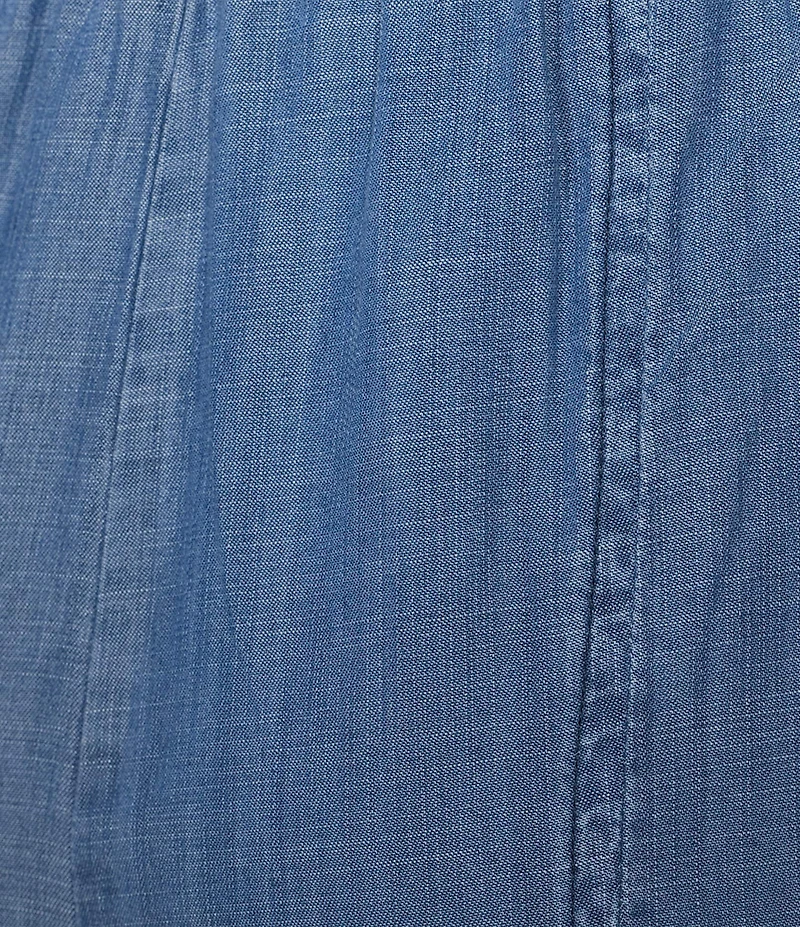 Current Air Coordinating Chambray Tiered Wide Leg Elasticated Back Waist Pants