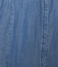 Current Air Coordinating Chambray Tiered Wide Leg Elasticated Back Waist Pants