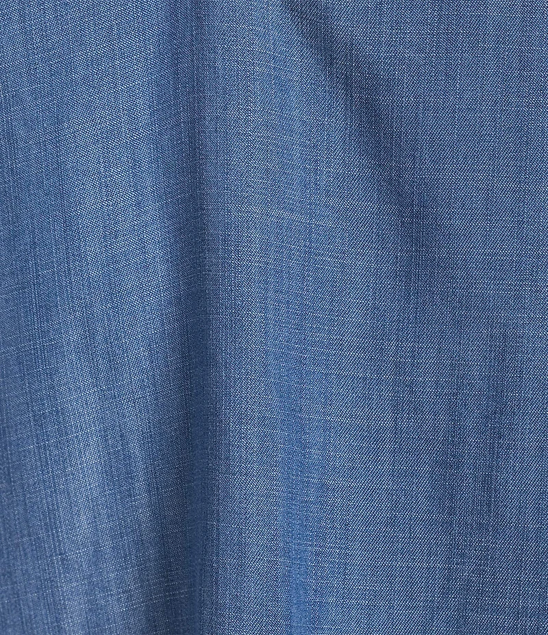 Current Air Coordinating Chambray V-Neck Short Sleeve Pullover Blouse