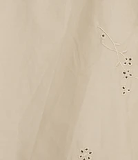 Current Air Coordinating Embroidered Cotton Poplin Crew Neck Sleeveless Scalloped Hem Top