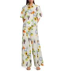 Current Air Coordinating Fruit Print Tiered Wide Leg Pants