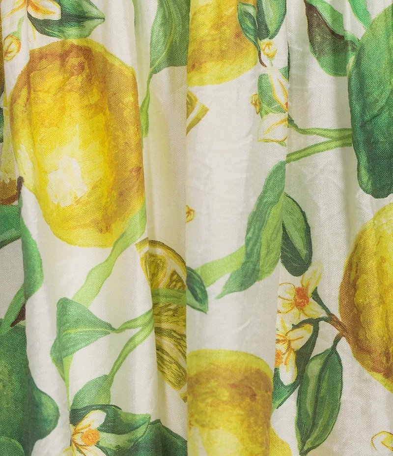 Current Air Coordinating Lemon Print Pull-On A-Line Midi Skirt