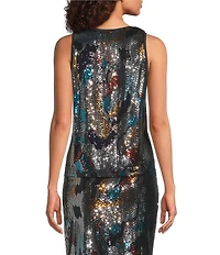 Current Air Coordinating Metallic Scoop Neck Sleeveless Tank