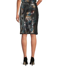 Current Air Coordinating Metallic Sequin Sheath Skirt