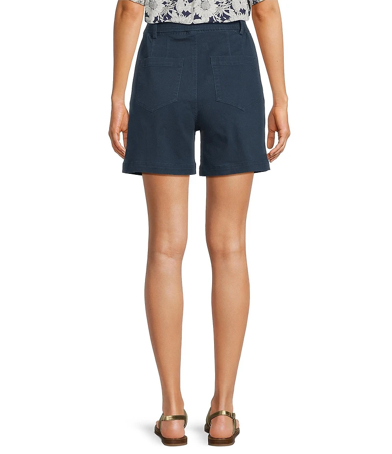 Current Air Cotton Blend Belted Tie Waist Pleated Shorts