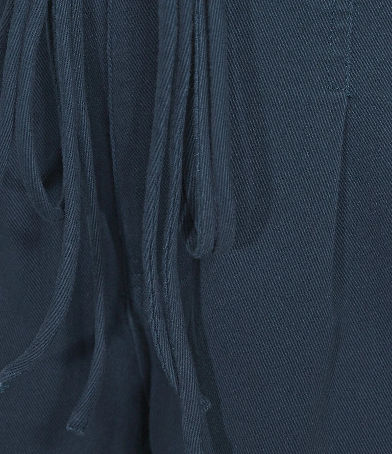 Current Air Cotton Blend Belted Tie Waist Pleated Shorts