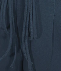 Current Air Cotton Blend Belted Tie Waist Pleated Shorts
