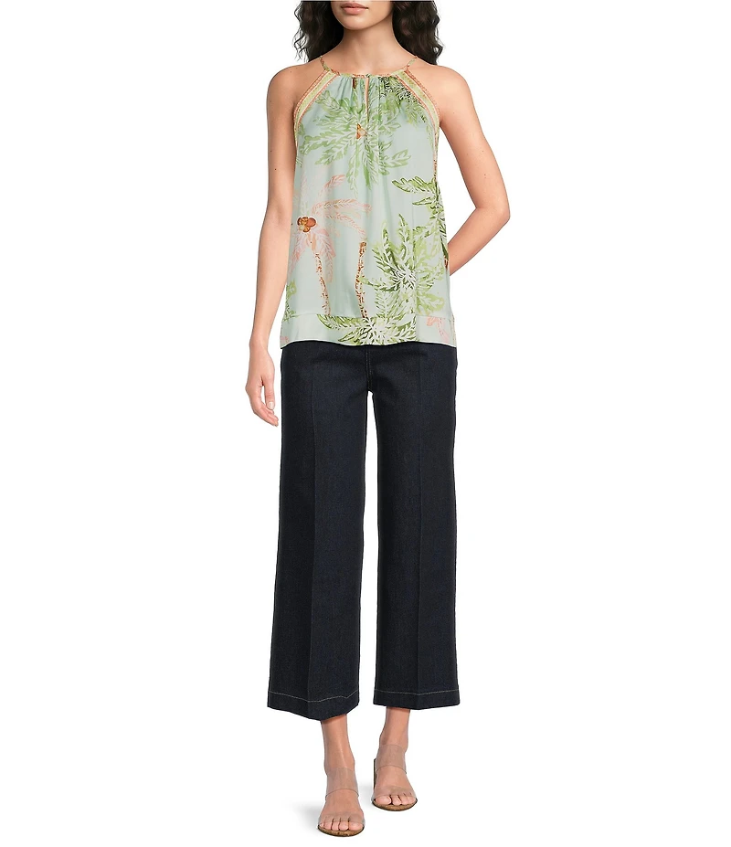 Current Air Cotton Denim Wide Leg Pants