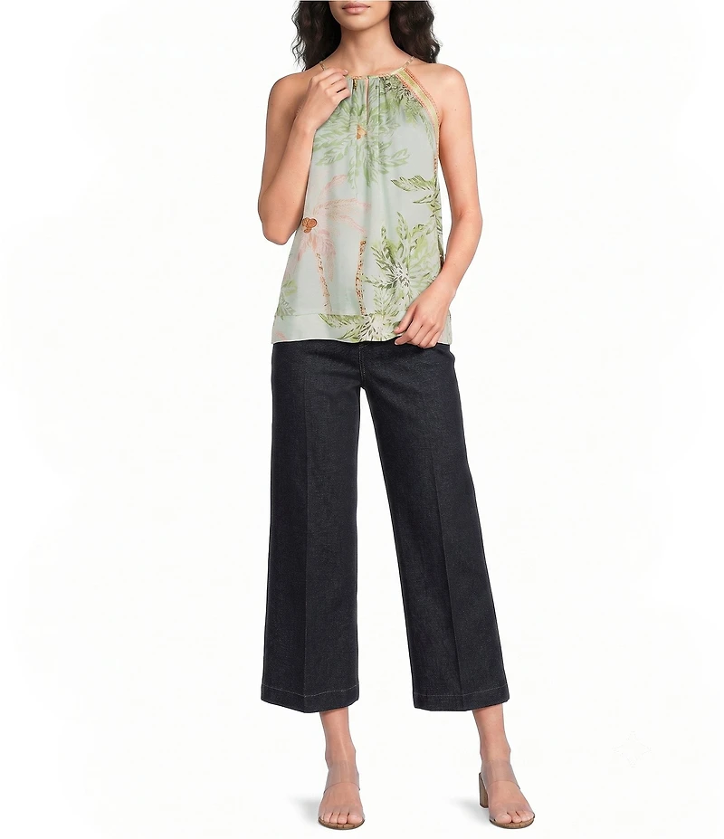 Current Air Cotton Denim Wide Leg Pants