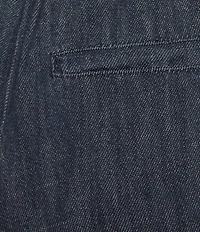 Current Air Dark Indigo Cotton Pleated Wide Leg Pants