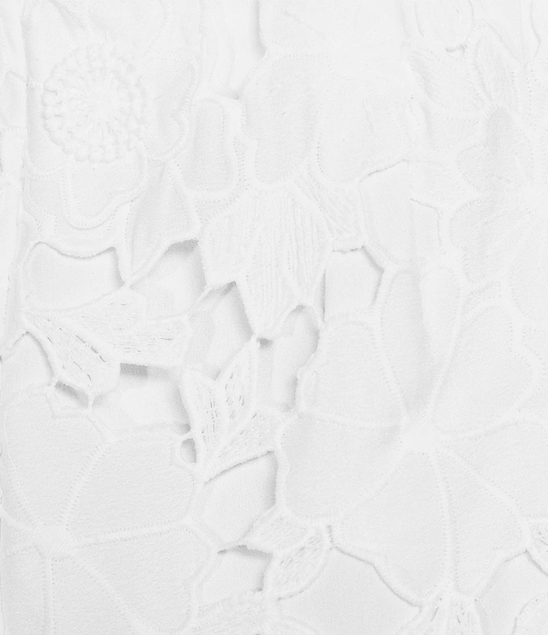 Current Air Flat Front Floral Lace Scallop Hem Coordinating Shorts