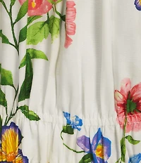 Current Air Floral Crew Neck Sleeveless A-Line Midi Dress