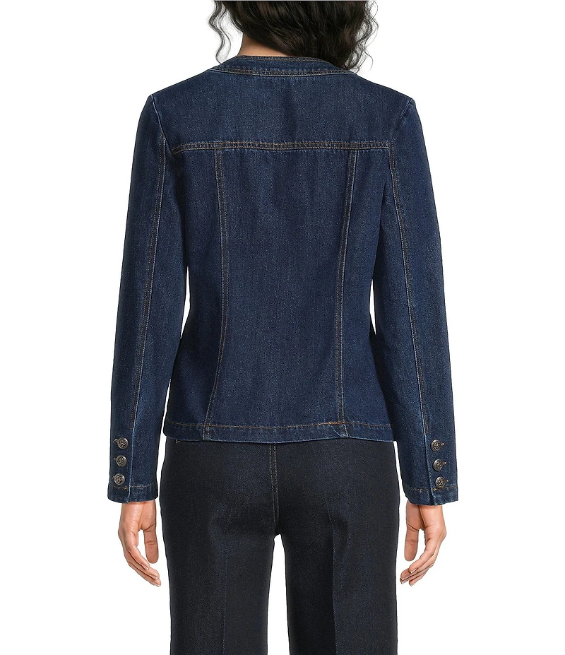 Current Air Floral Embroidered Denim Jacket