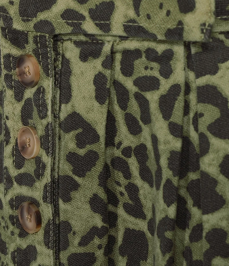 Current Air Leopard Print A-Line Skirt