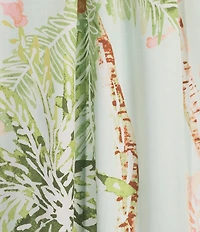 Current Air Palm Print Contrast Trim Halter Neck Sleeveless Top