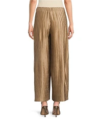 Current Air Pleated Satin Wide Leg Drawstring Waist Tie Pants
