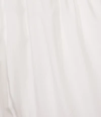 Current Air Poplin Collared Split V-Neck Short Sleeve Scalloped Embroidered A-Line Midi Dress