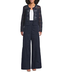 Current Air Poplin Elastic Waist Tiered Wide Leg Pants