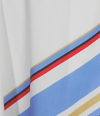 Current Air Poplin Stripe Surplice V-Neck Sleeveless A-Line Midi Sundress