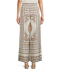 Current Air Printed Drawstring Elastic Waist Wide Leg Palazzo Coordinating Pants