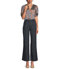 Current Air Split Neck Elbow Sleeve Gathered Detail Blouse