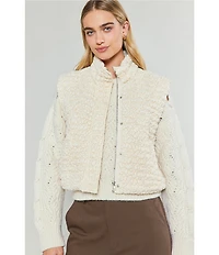 Current Air Textured High Neck Boxy Vest