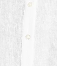 Current Air Woven 3D Floral Lace Point Collar Long Sleeve Relaxed Fit Button Front Coordinating Shirt