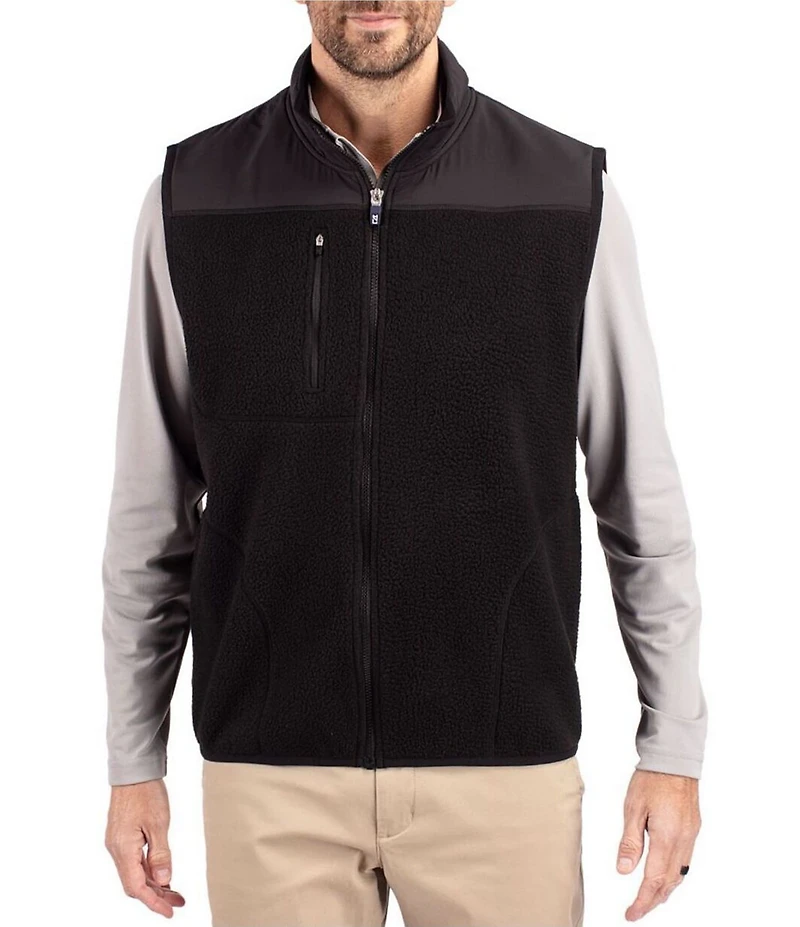 Cutter & Buck Big & Tall Cascade Eco Sherpa Full Zip Vest