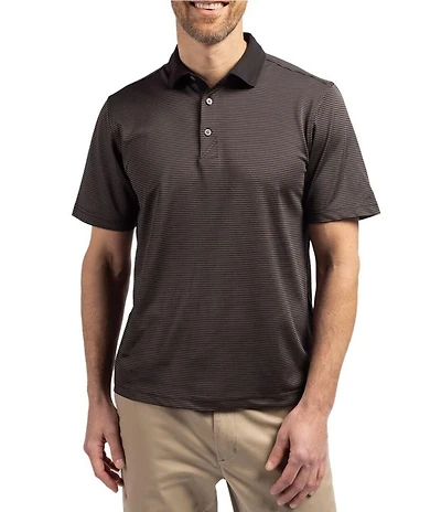 Cutter & Buck Big & Tall Featherlight Micro Stripe Pique Short Sleeve Polo Shirt