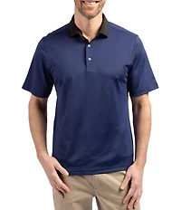 Cutter & Buck Big & Tall Featherlight Micro Stripe Pique Short Sleeve Polo Shirt