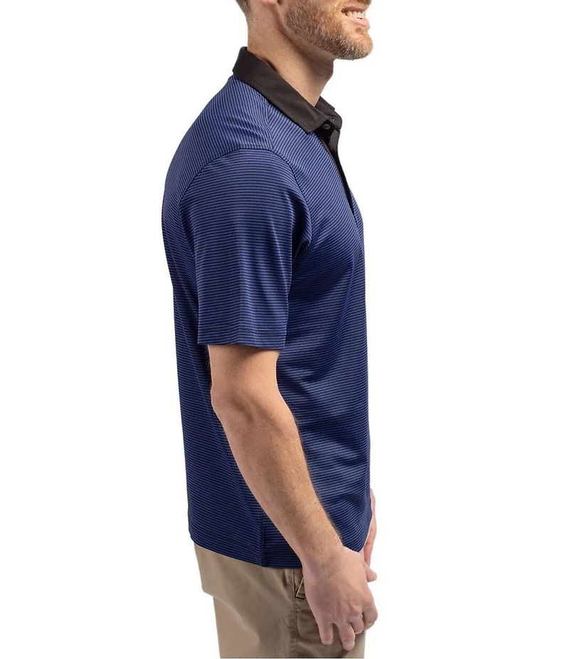 Cutter & Buck Big & Tall Featherlight Micro Stripe Pique Short Sleeve Polo Shirt