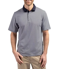 Cutter & Buck Big & Tall Featherlight Micro Stripe Pique Short Sleeve Polo Shirt