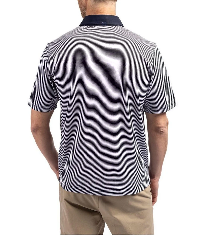 Cutter & Buck Big & Tall Featherlight Micro Stripe Pique Short Sleeve Polo Shirt
