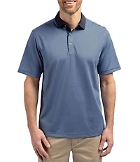 Cutter & Buck Big & Tall Featherlight Micro Stripe Pique Short Sleeve Polo Shirt