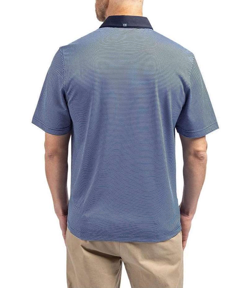 Cutter & Buck Big & Tall Featherlight Micro Stripe Pique Short Sleeve Polo Shirt
