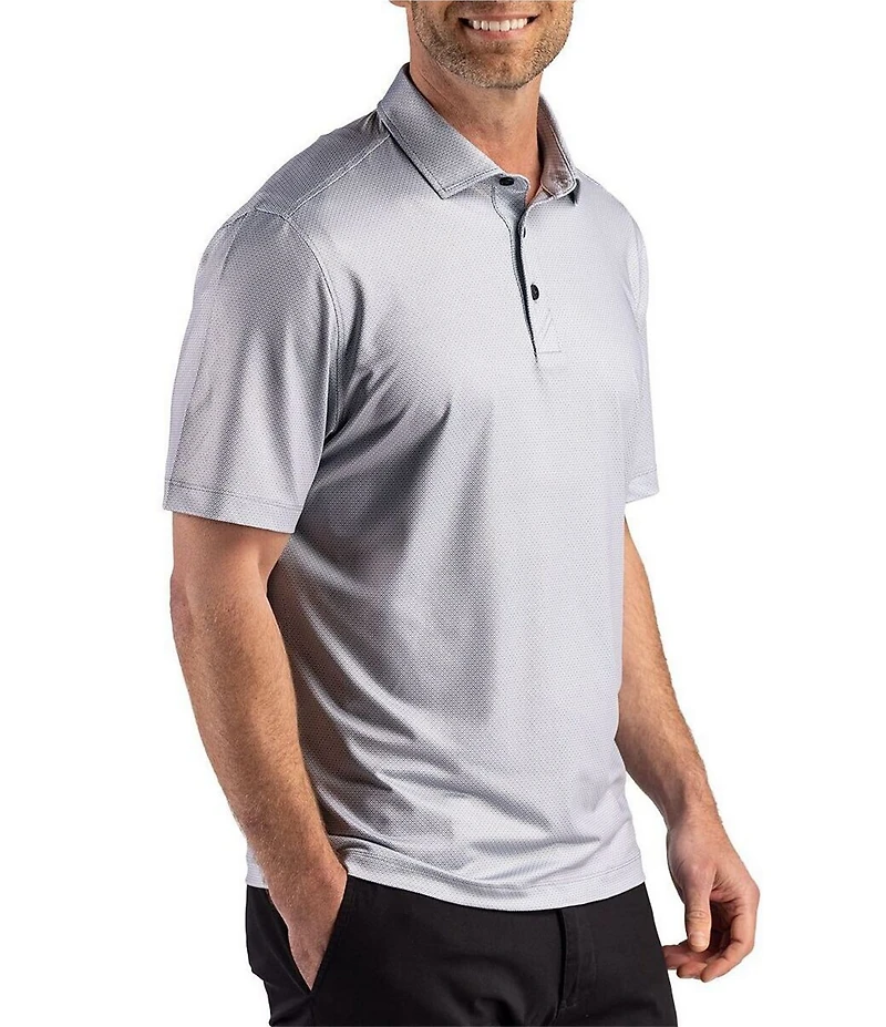 Cutter & Buck Big & Tall Performance Lattice Print Short Sleeve Polo Shirt