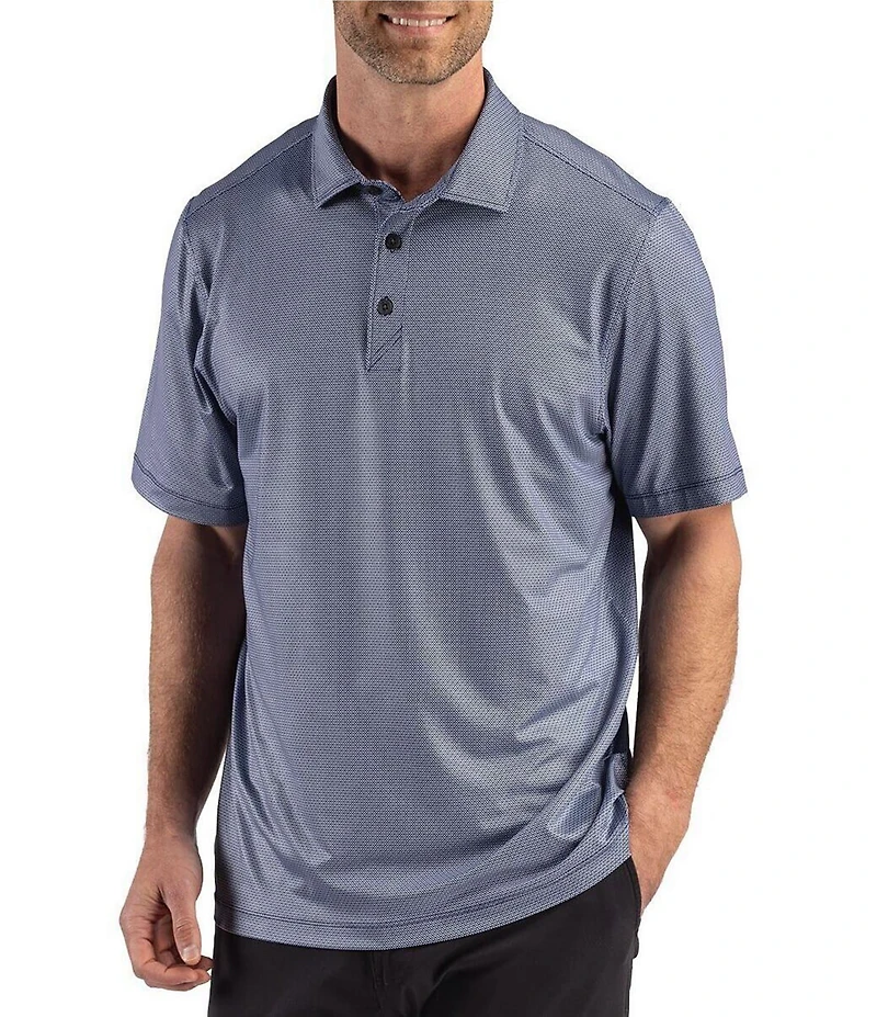 Cutter & Buck Big & Tall Performance Lattice Print Short Sleeve Polo Shirt