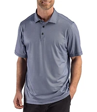 Cutter & Buck Big & Tall Performance Lattice Print Short Sleeve Polo Shirt